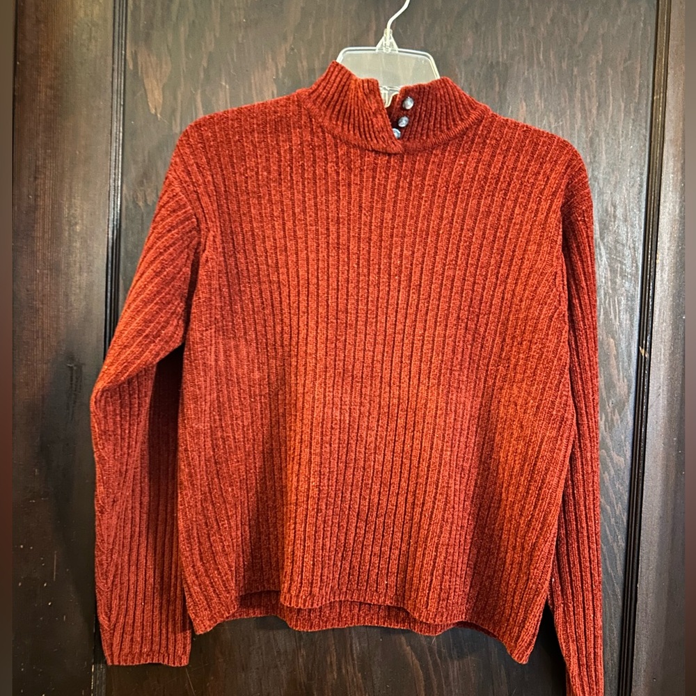 Reflections by Spiegel Rib Knit Long Sleeve Pullover Sweater, Burgundy, Missy S
